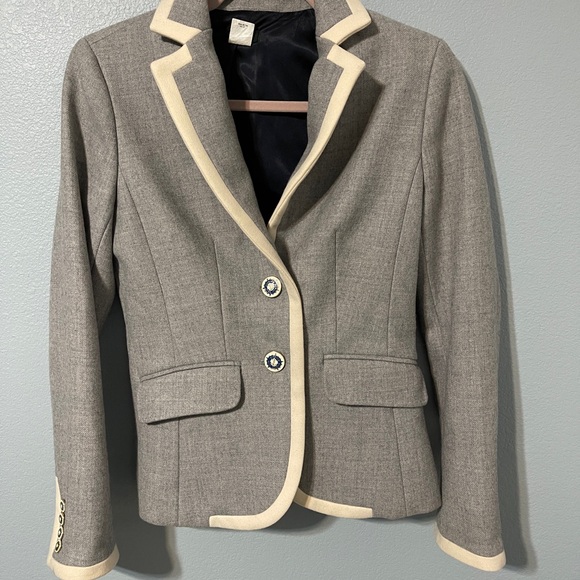 J. Crew Jackets & Blazers - J Crew Wool Lexington Gray Blazer Preppy Old Money Equestrian Jacket Size 4